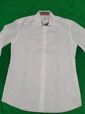 BURBERRY LONG SLEEVE DRESS/CASUAL SHIRT WHITE SIZE"M"